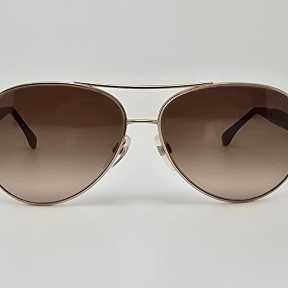 Chanel 4195-Q c. 395/3B Gold Quilted Leather Frame Brown Lens Aviator Sunglasses main image 14
